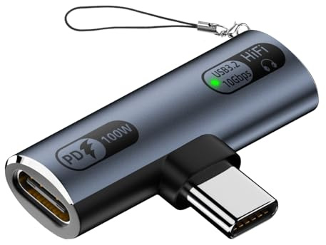 Bpzmm USB C Splitter 1 zu 2, Typ C Stecker auf 2 Typ C Buchsen Verteiler, USB3.2 10Gbps Datenübertragung und PD 100W-Schnellladung, USB C Kopfhörer Adapter für Smartphone Laptops Tablets