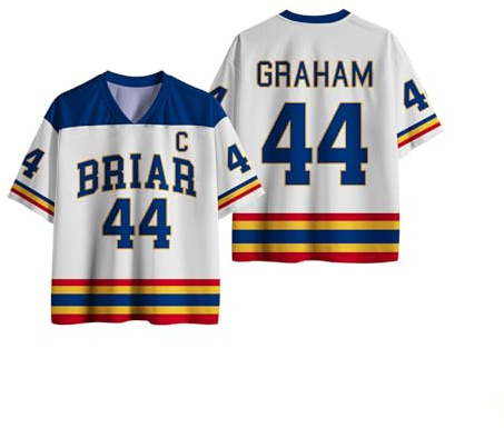Briar U Hockey Jersey Graham 44 & Logan 22 & Tucker 46 & di Laurentis 66 Briar U Hockey Maglia Vneck Maglietta Sportivo Streetwear Unisex Maniche Corte Camicie di Ispirazione Sportiva for Fans