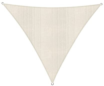 Lumaland toldo Vela de Sombra 100% Polietileno de Alta Densidad Filtro UV Incl Cuerdas Nylon 3x3x3 Crema