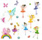 Oblique-Unique® Elfen Engelchen Ballerina Fee Sticker Tattoos mit Glitzereffekt - bezaubernde farbenfrohe Figuren als temporäre Tattoos