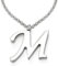 COOLSTEELANDBEYOND Name Initiale Alphabet Buchstaben A bis Z Anhänger Edelstah Halskette für Damen Herren mit 50cm Stahl Seil-Kette - M
