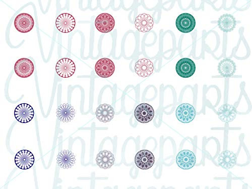 Motivbogen Mandala für runde 10mm Cabochons