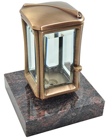 Kunst-Art-Köhl Grablaterne 9468/19 Aus Messing montiert auf einem Sockel aus Granit (Himalaya)