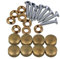 Mxfans 9.3mm Decorative Brass Mirror Screw Caps Covers Golden Nails for Mirrors Pack of 8