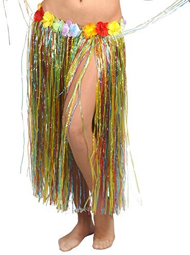 Guirca Hawaii Rock mit Blumen für Damen Bunt Karneval Strand Beach Party Bast ca. 75 cm