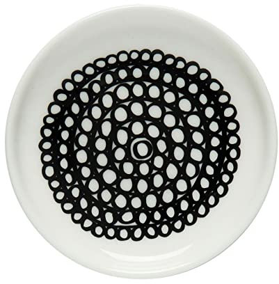 Marimekko [DL] Siirtolapuutarha Plate; 8,5 x 1,5 - White, Black