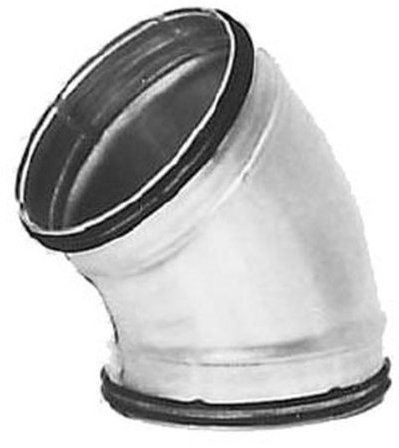 I-sells Metal Ducting 45 Degree Bend 200mm / 8 inch with Rubber Seal | Galvanised metal construction, Galvanised bends are male fittings and will slip inside female