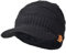 Ruphedy Herren Mütze mit Schirm Fleece Visor Beanie Schirmmütze Wintermütze B319 (B322-Schwarz)