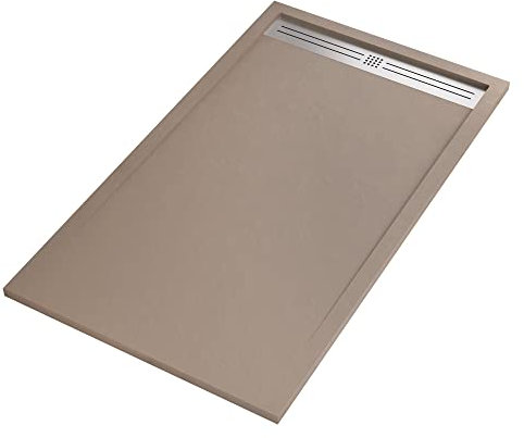 OLIMPO DOCCE - Piatto doccia in marmoresina Tortora effetto pietra cemento RELAX - 70x120