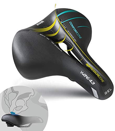 Sella per Bici Trekking e City Bike Gel Unisex WENS 4.3 Imbottitura Super PERFORMANTE Anatomica MORPHOS (Black)