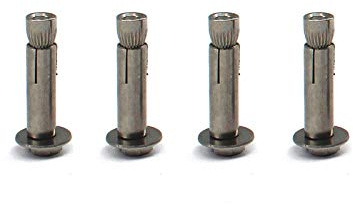 4 Stück M10* 80 fein verarbeitete 304 Edelstahl-Hülsen-Ankerbolzen mit Sechskantkopf