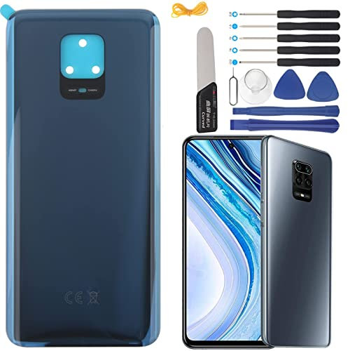 YHX-OU 6.67'' Grigio Coperchio Batteria per Xiaomi Redmi Note 9S Redmi Note 9 Pro Vetro Posteriore Cover Batteria Sostituzione per Redmi Note 9S Redmi Note 9 Pro + Strumento di installazione