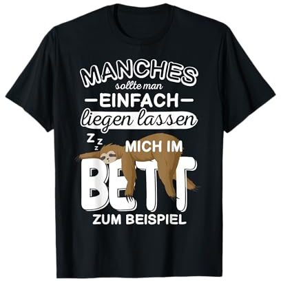 Langschläfer Schlafshirt Herren Faultier Winterschlaf Tiere T-Shirt