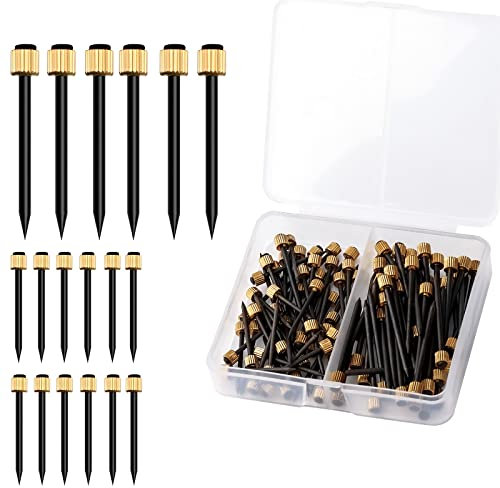 SAVITA 50 Stück Bilder Nagel, Picture Frame hangers Bilder Nagelset Bilder Nagel für wand mit Kunststoff-Aufbewahrungsbox Schwarzen Stahlnägeln und Messingkopf Nägel Hält Bis zu 5-30 Pfund (2 Größen)