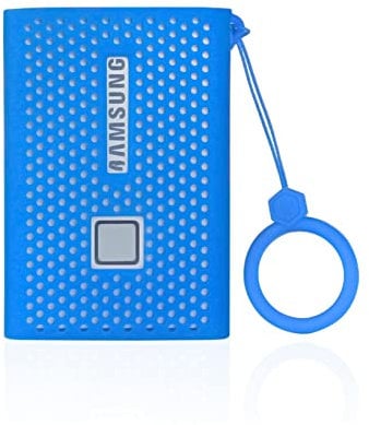 Coque de Protection en Silicone pour Samsung T7 Portable SSD, Housse de Protection pour Disques SSD Externes (500Go 1To 2To) (Bleu)