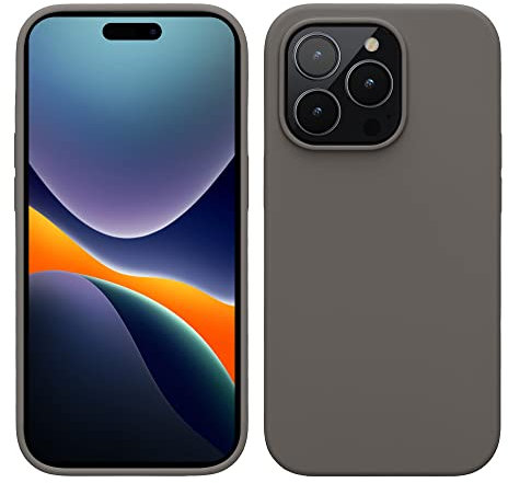 kwmobile Handyhülle für iPhone 14 Pro Hülle, für iPhone 14 Pro Case - Hülle Silikon - kabelloses Laden - Stone Dust