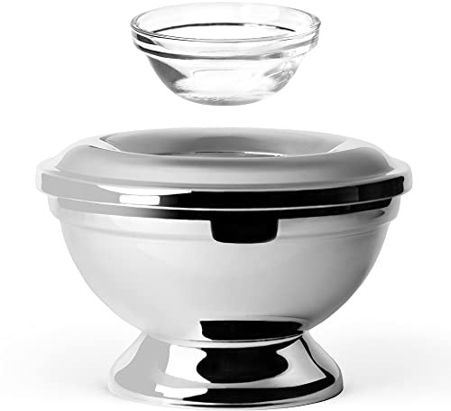 MARKY'S Service à caviar en verre et métal – Portion unique – Refroidisseur à œufs de qualité supérieure