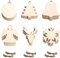 60 Pcs Wooden Christmas Decoration, Wood Slices for Crafts With Holes and String, DIY Ornaments, Snowflake, Bell, Reindeer, Tree Decor for Party Gifts, 6 Styles