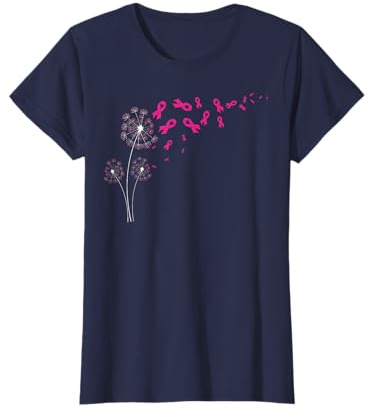 Damen Flower Ribbons Brustkrebs-Bewusstsein, rosa Grafik T-Shirt