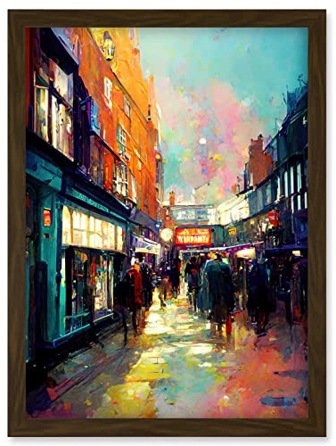 Doppelganger33 LTD Carnaby Street London Bright Acrylic Painting Artwork Framed Wall Art Print A4