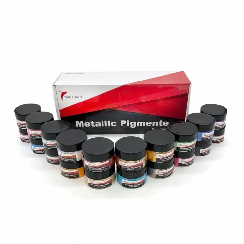 MANADATEC Metallic Pigmente für Epoxidharze 20 Farben x 10g
