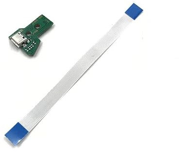 VKMKV JDS-055 USB-Ladeanschluss-Buchsenplatine 12-poliges Flachbandkabel mit PCB-Platine Micro-USB for PS4-Controller DualShock 4