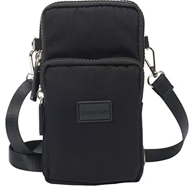 FLYAMAPIRIT Bolso bandolera pequeño para hombre y mujer, con correa de hombro ajustable y extraíble, Negro