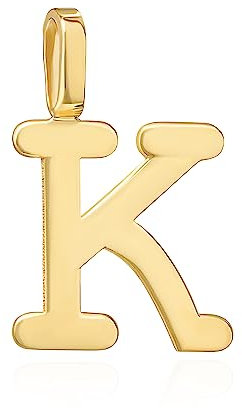 NKlaus Kettenanhänger Buchstabe K 333 Gelb gold 8 Karat 11,7x7,5mm Amulett Anhänger 14463