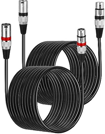 2PC XLR Cable de micrófono XLR 10 M-3 pines XLR balanceado macho a hembra Cable de conexión de escenario Cable DMX
