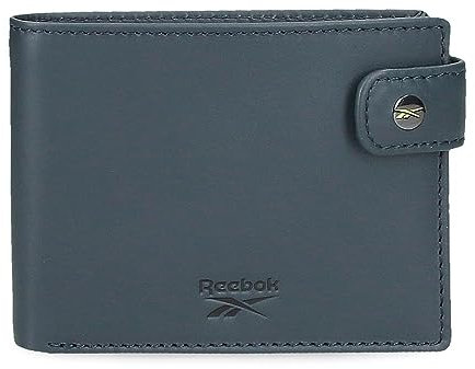 Reebok Switch Portefeuilles et Porte-Monnaie en Cuir de Vachette, Noir, Bleu et Cuir., Bleu, Talla única, Portefeuille Horizontal