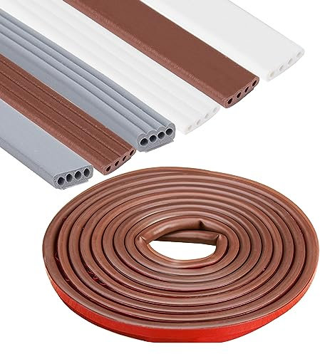 6M Türdichtung Dichtungsband Selbstklebend, Türdichtung Gummidichtung tür fenster, Wetterabisolierung, Fensterdichtung (Braun, 9mm*2mm)