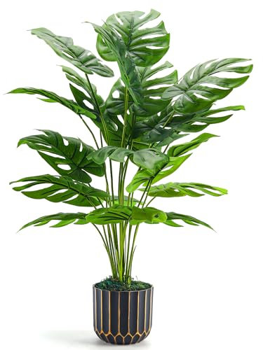 Der Rose Plantes artificielles de 71 cm de haut, réglable, fausses plantes Monstera pour intérieur et extérieur pour la maison, la chambre à coucher, le salon, la salle de bain