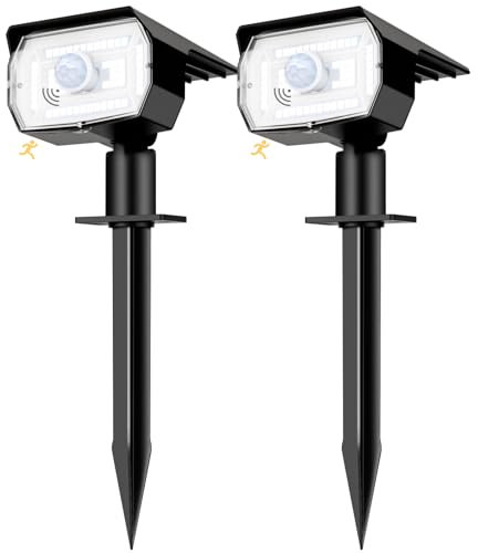 Nipify Spot Solaire Extérieur Détecteur de Mouvement Lot de 2 - Lampe Puissante 56 LED/3 Modes Étanche, Réglable Lumière Solaire pour Jardin Chemins (Blanc Froid)