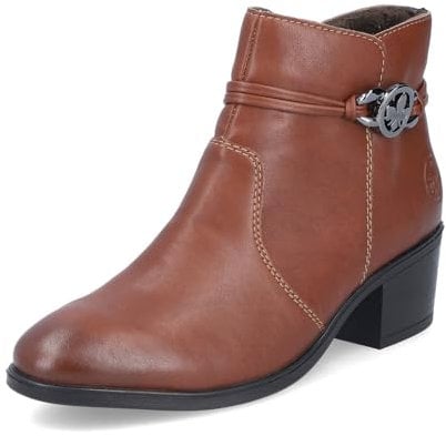 Rieker Damen Ankle Boots 73970, Frauen Stiefeletten,reißverschluss,Bootee,Booties,halbstiefel,Kurzstiefel,uebergangsschuhe,braun (22),38 EU / 5 UK