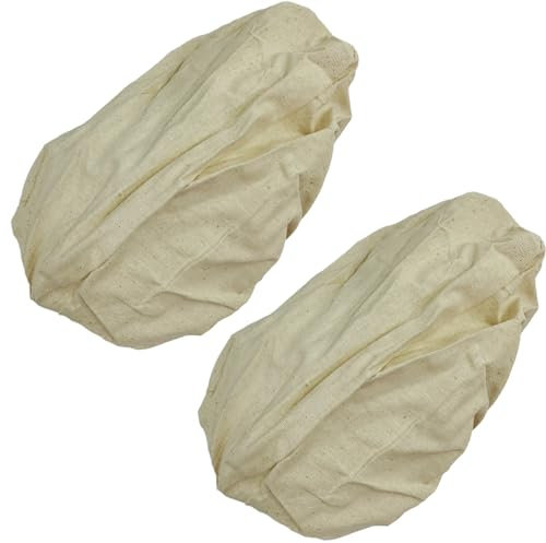 SONSMER 2Pcs Oval Bread Proofing Basket Cloth Liner, Rattan Baking Dough Basket Cover Liner, Sourdough Banneton Proofing Cloth, Fermentation Basket Linen Liner for Baking Supplies (11inch(28x15x8cm))