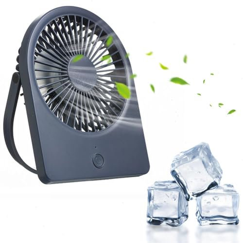Nuziku Small Desk Fan, Wall-mountable Mini Personal Fan Battery Rechargable Fan 180° Tilt Folding Portable Fan,Office Desk Accessories USB Fans for Desktop Camping