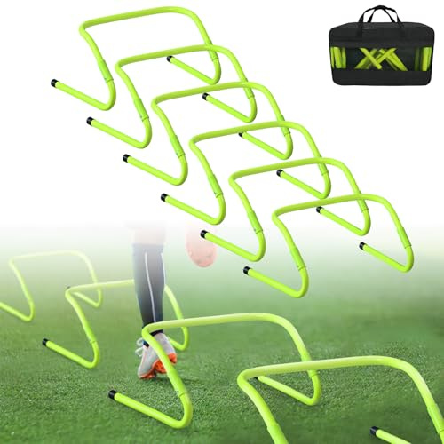 ORHEYA Speed/Agility Training Hürden 6er-Set Fußball Beweglichkeits Koordinationstraining Hürden Höhenverstellbar Multi-Sport Trainingshilfe, Grün