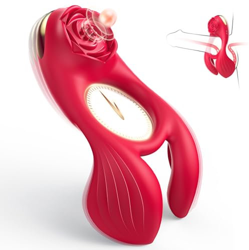 Penisring Sex Spielzeug für die Paare Extrem Sex Penis Vibrator, Sexspielzeug für Frau Männer Beide Zusammen Cock Ring 7Modi Vibration für Klitoris Stimulator & Penis Vergrößerung Zeit Verlängern Rot