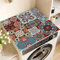 Odot Tapis de Protection pour Dessus de Machine à Laver, Antidérapant Découpable Housse de Machine à Laver pour Machine à Laver ou Sèche-Linge Buanderie Réfrigérateur -Mandala (Brun,60x60cm)