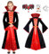 Angenster Vampir Kostüm Mädchen, Halloween Kostüm Mädchen Vampir Kostüm Kinder Gothic Kleid mit Vampir Zähne Halskette Aufkleber, Royal Vampir Outfit Hexenkostüm für Halloween Karneval (Rot, 10-12Y)