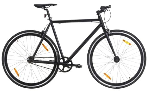 Fixed Gear Bike, Single Speed Fixie Fahrrad, leicht, Fancy Bike, hochfester Stahlrahmen, Hardtail-Fahrrad für Erwachsene, 700c, Weiß und Blau, 59 cm