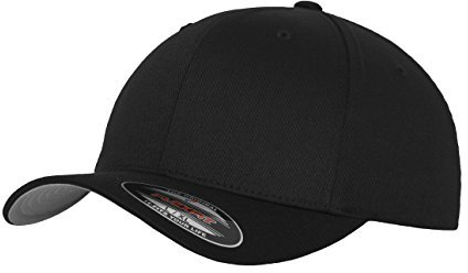 GIDUTEX Flexfit Unisex Wooly Combed Cap inkl. Schlüsselband graue Unterseite Baseball Cap Basecap (DE/NL/SE/PL, Alphanumerisch, S, M, Black)