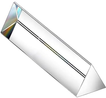 TopHomer 1Stück Clear K9 Crystal Triangular Prisma für Foto Regenbogenleuchten Kristall Optische Prismen Glasphysik Lehren Gebrochenes Lichtspektrum, 200mm