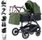 Daliya® NEOMOVE 3in1 Kinderwagen, Buggy & i-Size Babyschale | Alu-Rahmen | Reisekinderwagen & Sportwagen | Großer Einkaufskorb | Stadt & Gelände (Schwarz-Olivgrün)
