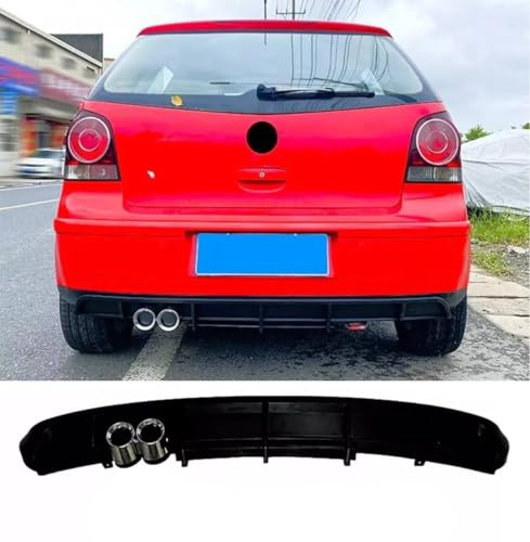 For Auto Perfectionists UK Rear Valance Diffuser Boot Spoiler Compatible With VW Polo MK4 9N 2001-2009 GTI Style ABS Gloss Black