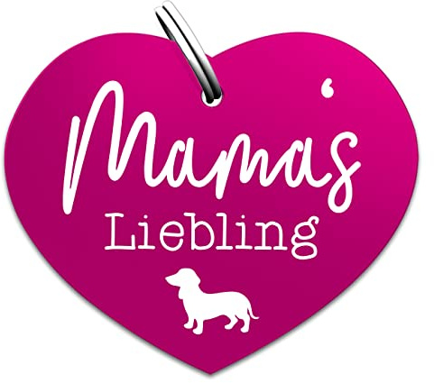 Soulhorse Souldogs Hundemarke mit Gravur - Schöner Anhänger für Hundehalsband Geschirre, Halsbänder & Leinen für Hunde Dog Tag mit Gravur Hundezubehör (Mamas Liebling, Pink)