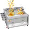 Freidora de gas de gran capacidad, freidora de Gas Profesional de Acero Inoxidable Comercial con Cuchara de Cesta para Restaurante y Uso domstico, fácil de limpiar,18L*1
