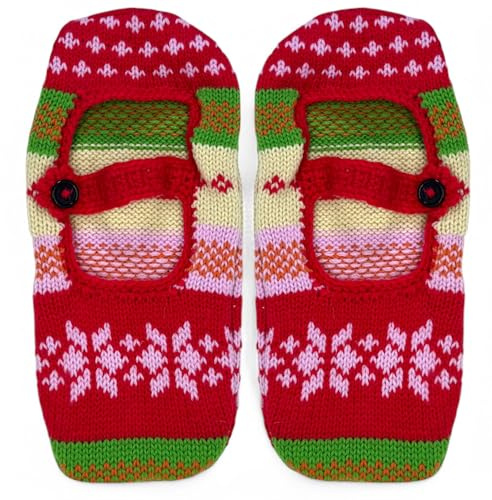 MIJOMA Pantofole da donna in maglia – Accoglienti pantofole norvegesi con antiscivolo, 100% poliacrilico