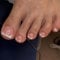 Square False Toenails - French Press On Toe Nails Short - Acrylic Glossy Stick On Nails with Glue - White French Tips Toe nails - Fake Toenails for Pedicure Decorations 24pcs