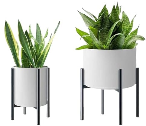 UUE Blumenständer Metall Schwarz Verstellbarer Blumentopfständer, Erweiterbare Breite für 21-30cm und Verstellbare Höhe, Pflanzenständer Einfach für Garten Wohnzimmer Terrasse(1 Packung) (Schwarz)